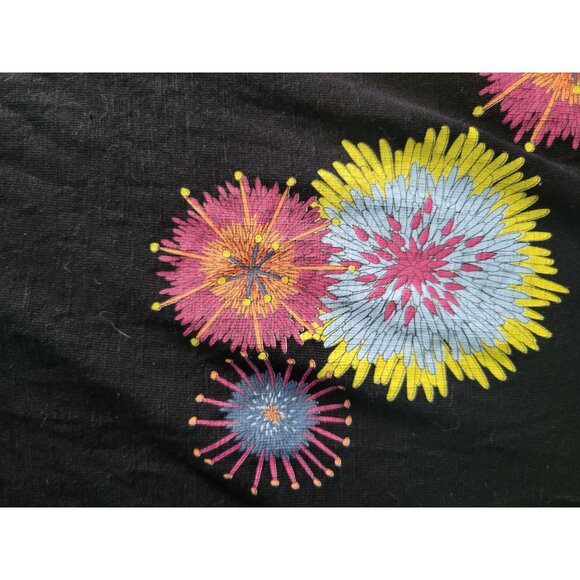 Desigual Womens black Fire works tunic top white black check border size XL boho - Picture 4 of 6